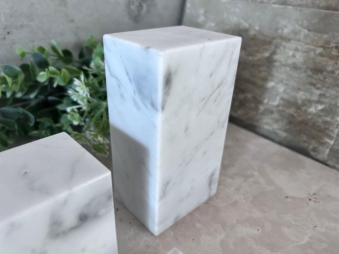 【この】天然白大理石ブロック・プレート●6点セット●巾木2枚●送料無料