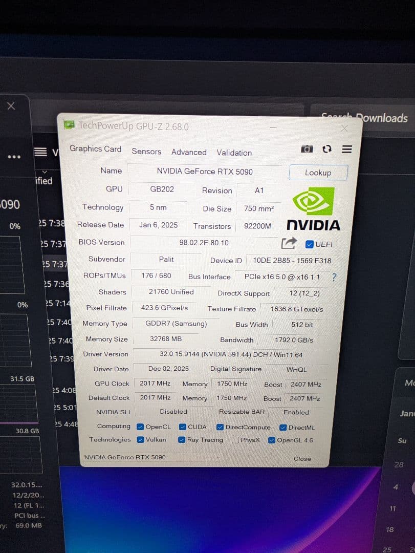 グラフィックボード・グラボ・ビデオカード Palit GeForce RTX 5090 32GB