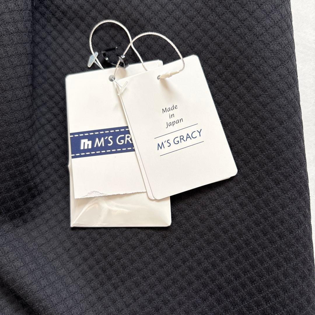 新品 M'S GRACY 2025春 花ボタン付き正統派ワンピース ブラック36