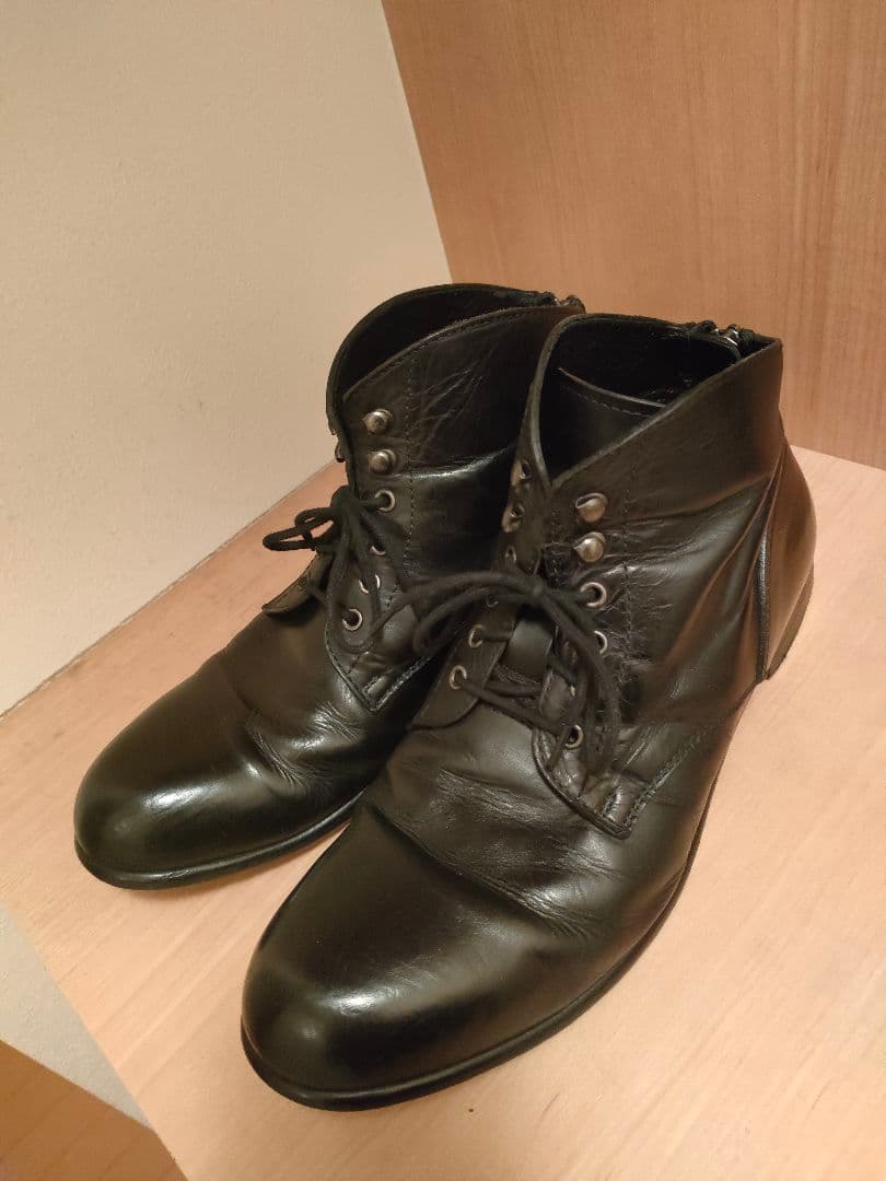 PADRONE バックジップ レースアップ チャッカブーツ 42 ブラック