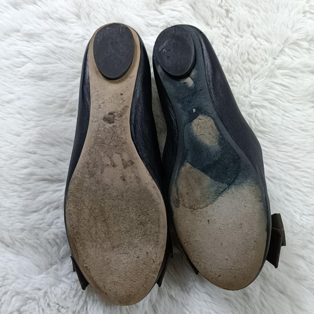 希少✨ルイヴィトン フラットシューズ モノグラム リボン ブラック 23.5cm