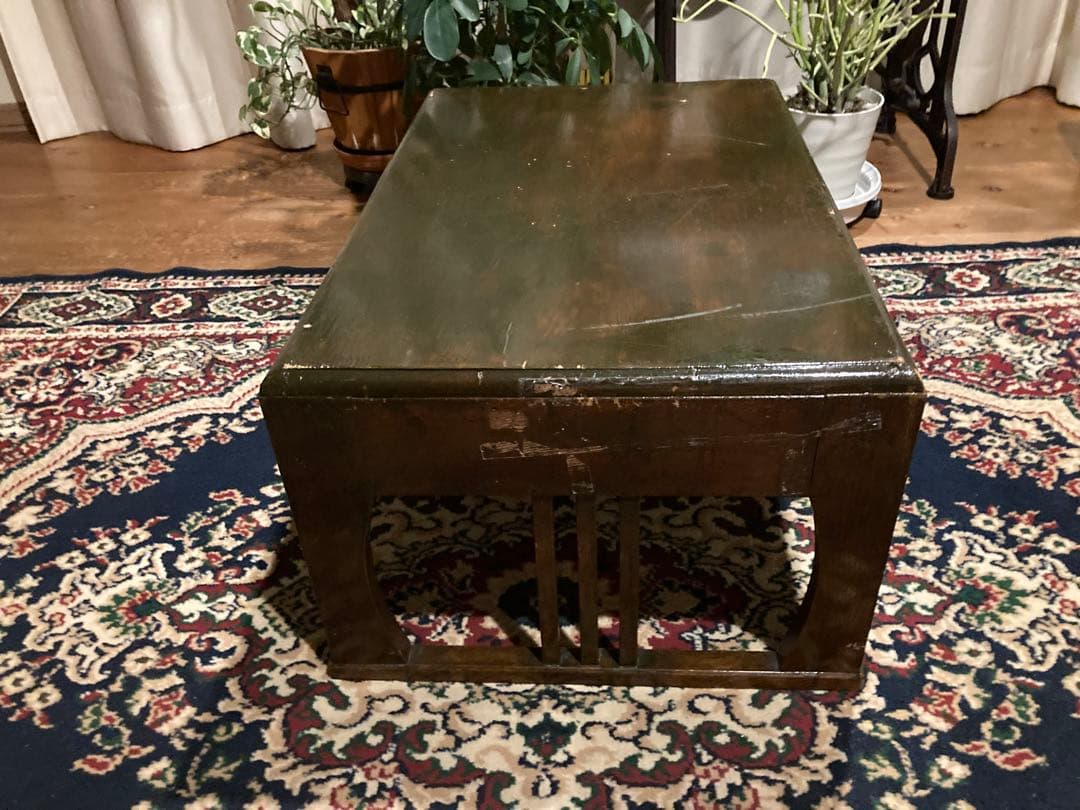 昭和レトロ　木製文机　引出し2杯　ローテーブル20