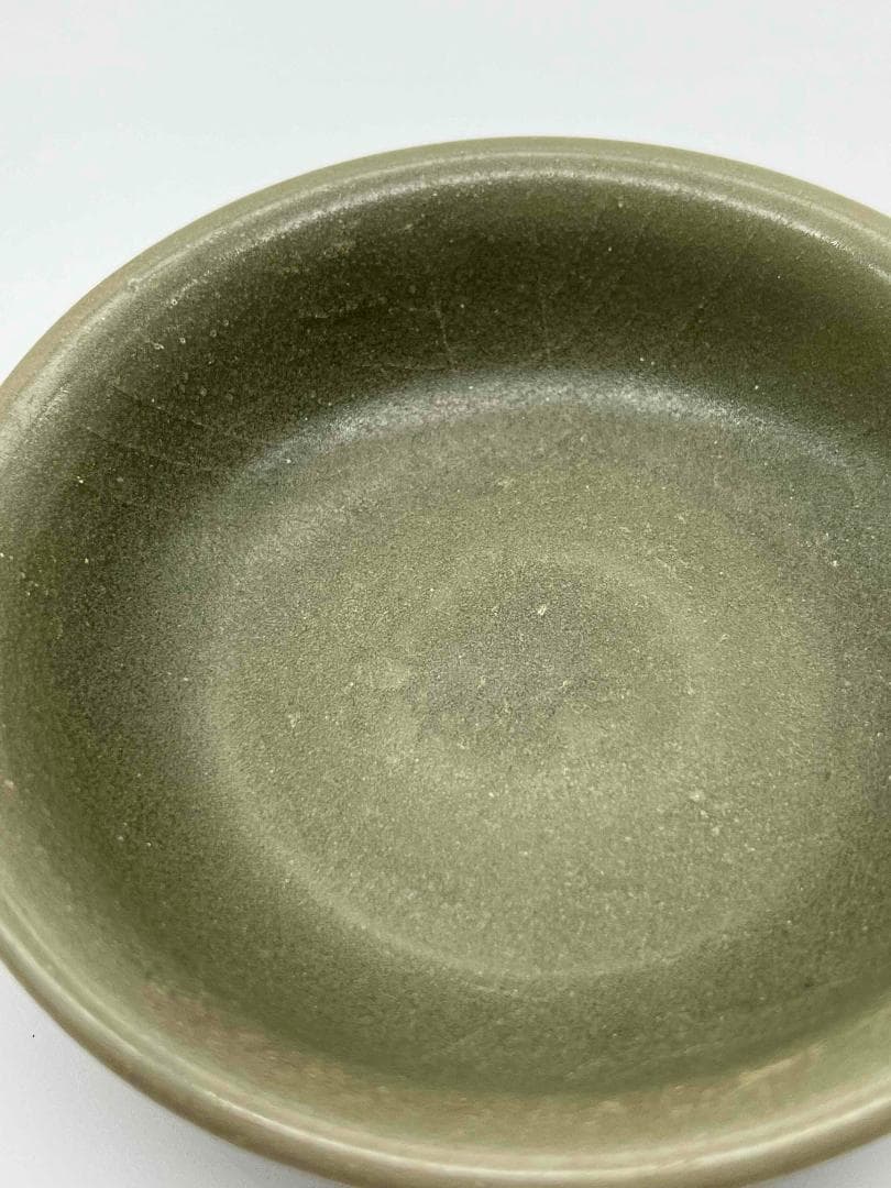 元時代　青磁　龍泉窯茶盞　青磁茶碗 　唐物　古賞物　時代物(D-84)