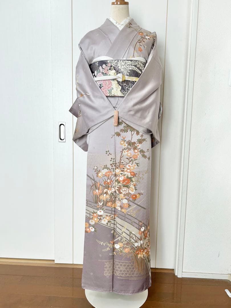 正絹訪問着　フルセット4点　卒業式　入学式　七五三　お宮参り　難あり