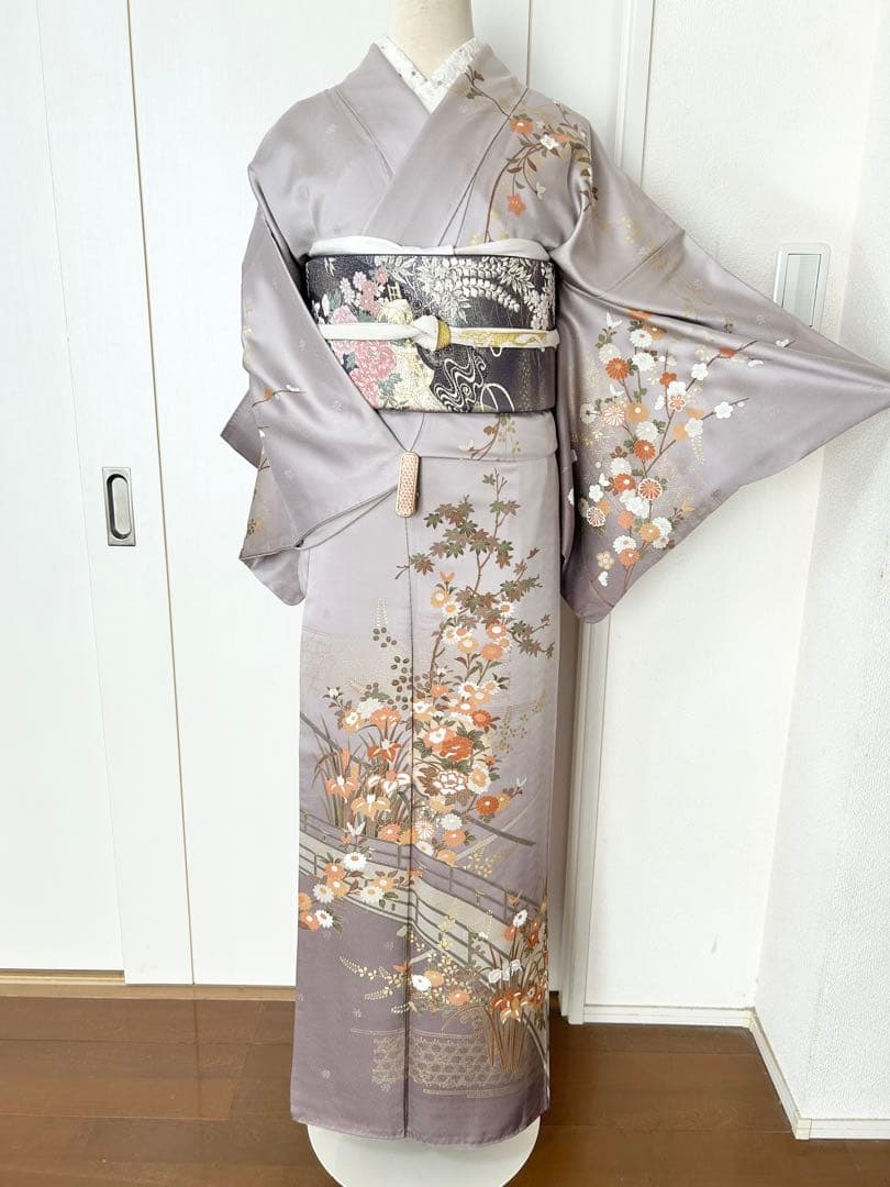 正絹訪問着　フルセット4点　卒業式　入学式　七五三　お宮参り　難あり