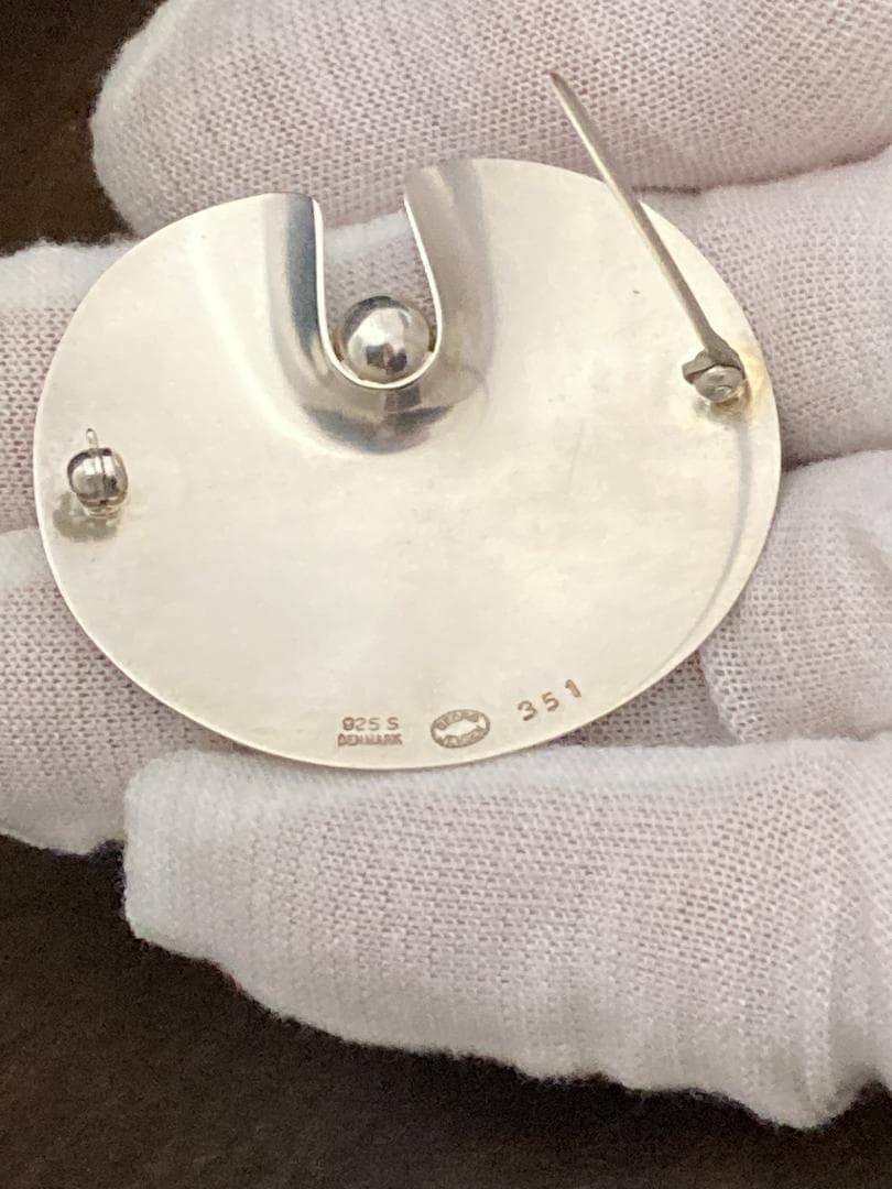 ジョージジェンセン ブローチ ヘマタイト スイレン シルバー925 351