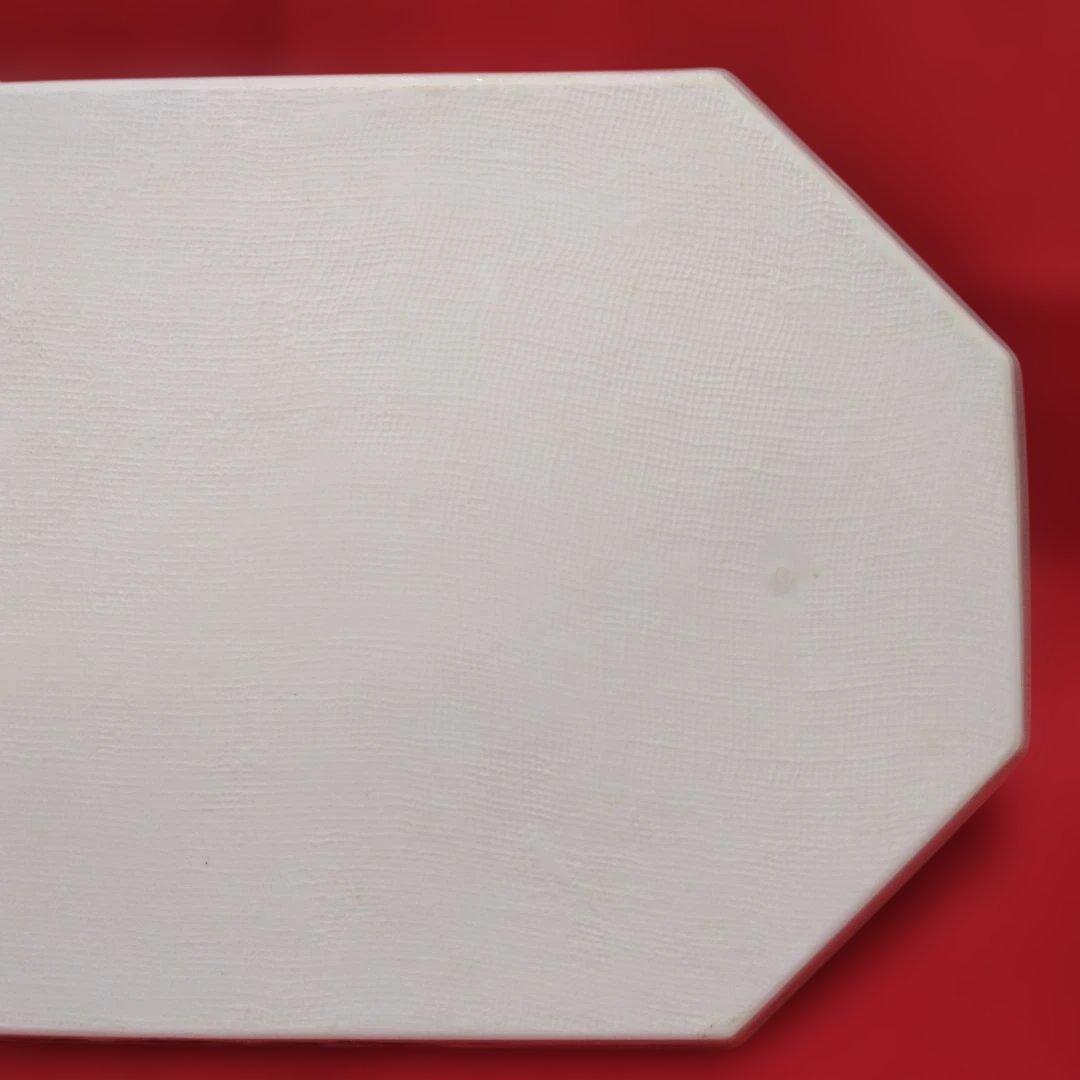 九谷焼　正峰窯　八角皿　色絵　飾り皿　隅切り長角皿　青粒鉄仙　金彩　大皿