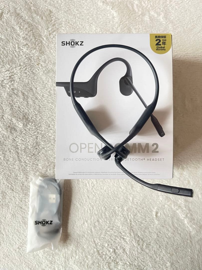 SHOKZ OPENComm2 black 2025骨伝導イヤホン