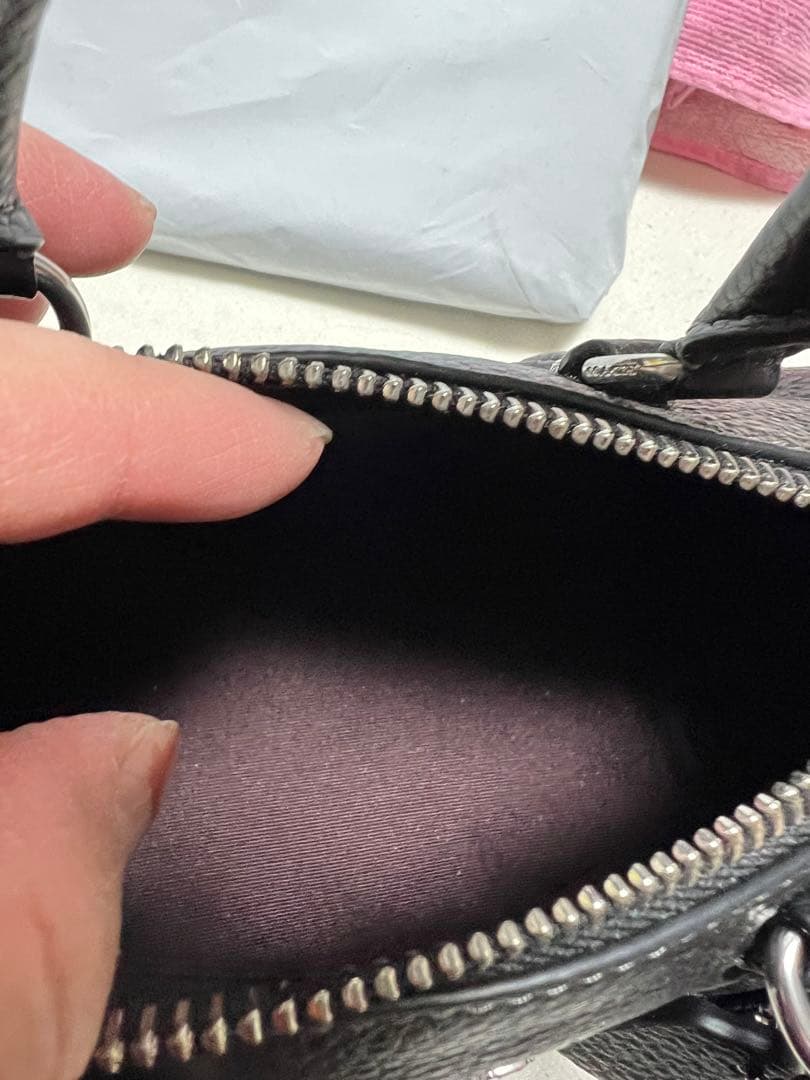 COACH ブラックレザー ハンドバッグ　ショルダーバッグ