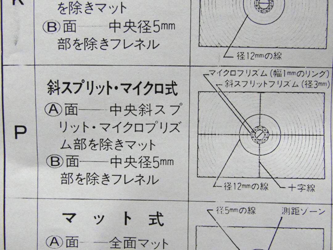 Nikon F4/F4s フォーカシングスクリーン P型