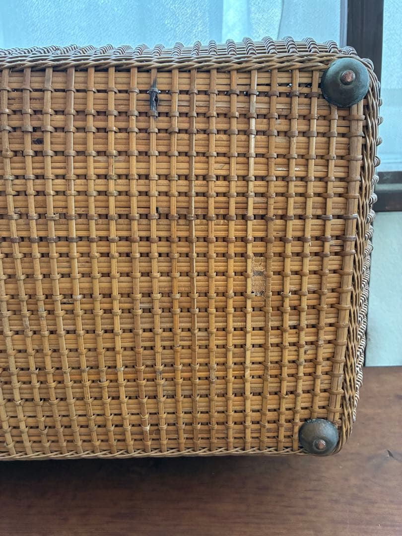 煎茶籠 大正 バスケット 籐編み アンティーク 古道具 籠 antique