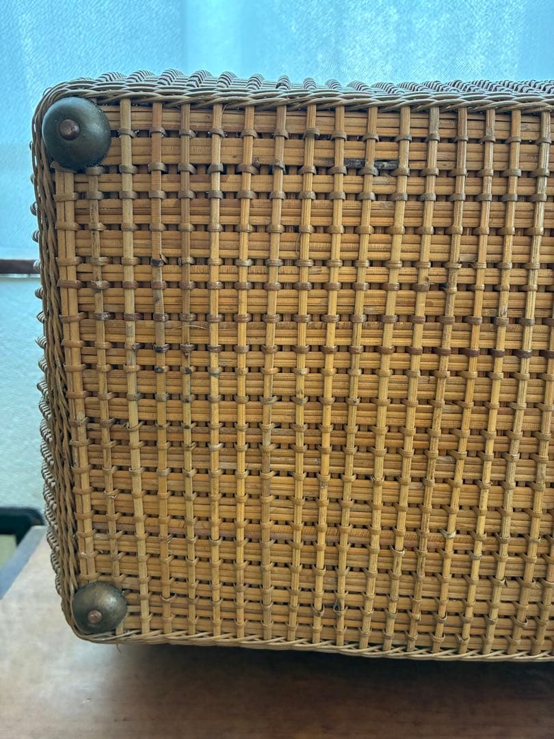 煎茶籠 大正 バスケット 籐編み アンティーク 古道具 籠 antique
