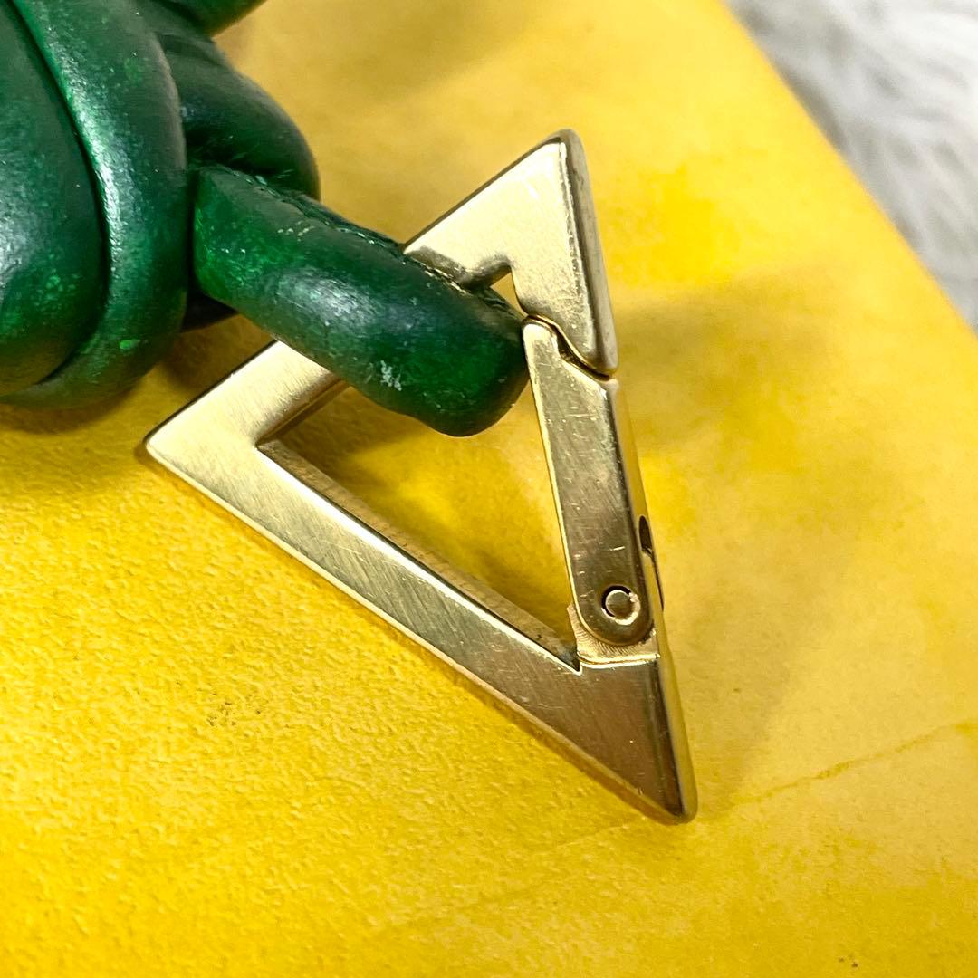 ボッテガヴェネタ　BOTTEGA VENETA キーリング　グリーン　ゴールド