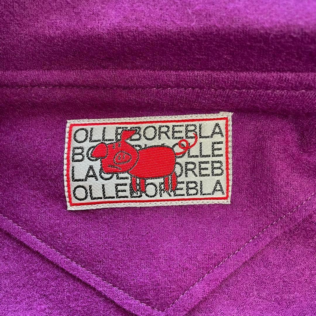 オレボレブラ　ウール100% エリ　袖二重仕立て　ダブルコート　パープル系