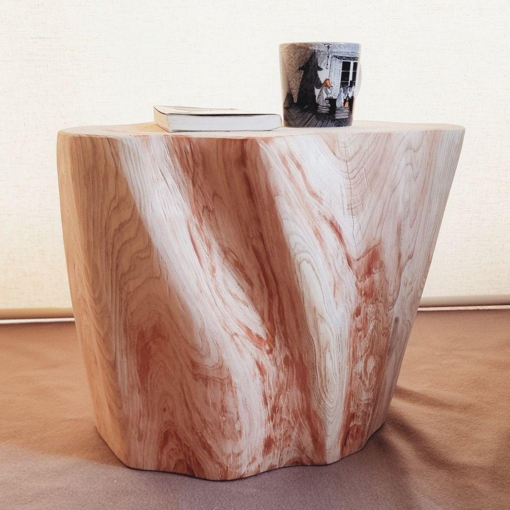 天然アロマ 東濃ひのき 切株スツール・テーブル・無垢無塗装・オーガニック 特大