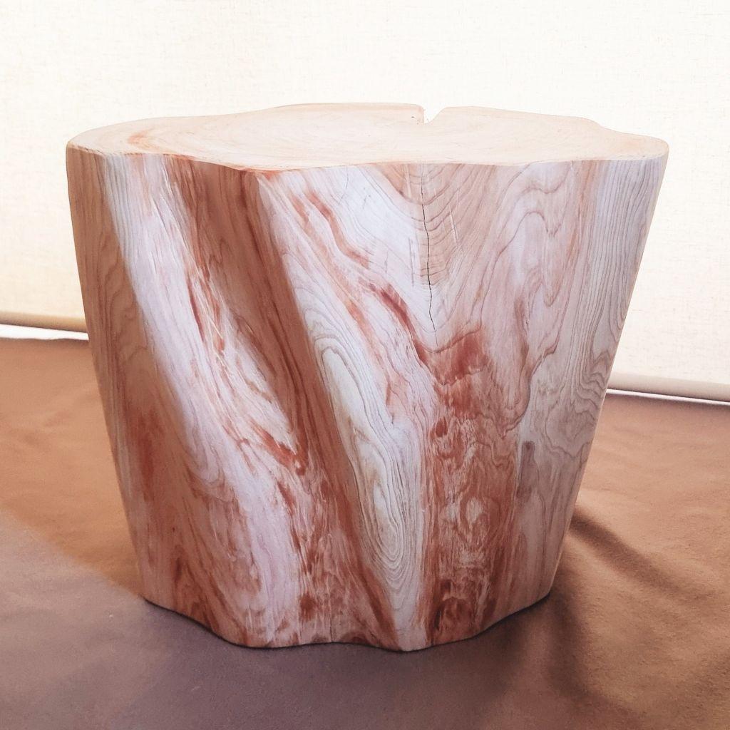 天然アロマ 東濃ひのき 切株スツール・テーブル・無垢無塗装・オーガニック 特大