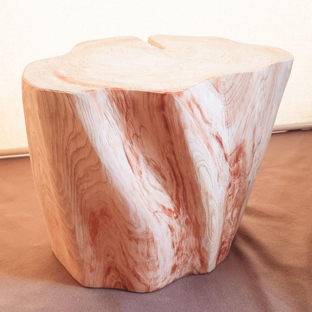 天然アロマ 東濃ひのき 切株スツール・テーブル・無垢無塗装・オーガニック 特大