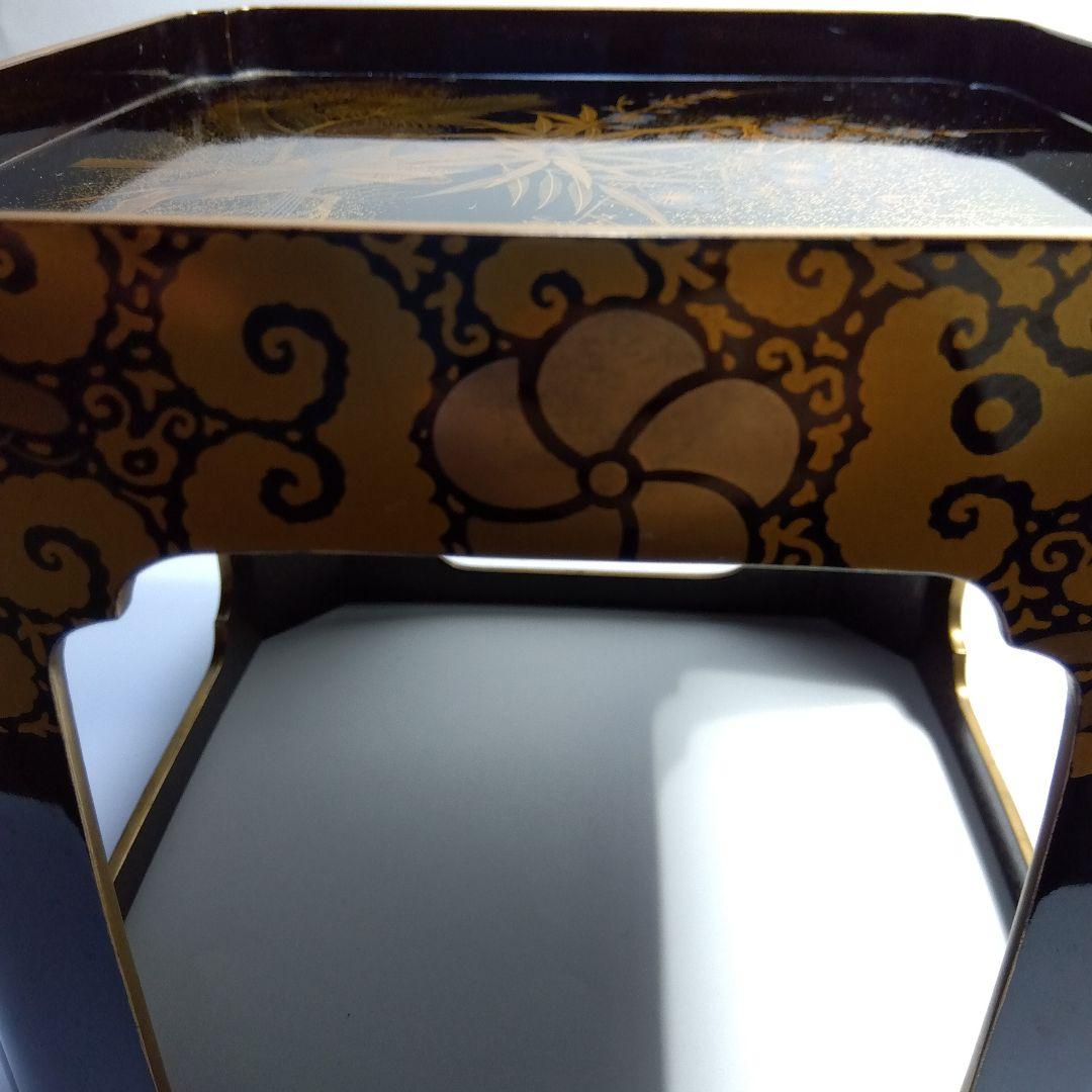 加賀蒔絵　時代祝い盃台　蒔絵松竹文熨斗の図　梨地　共箱　美品