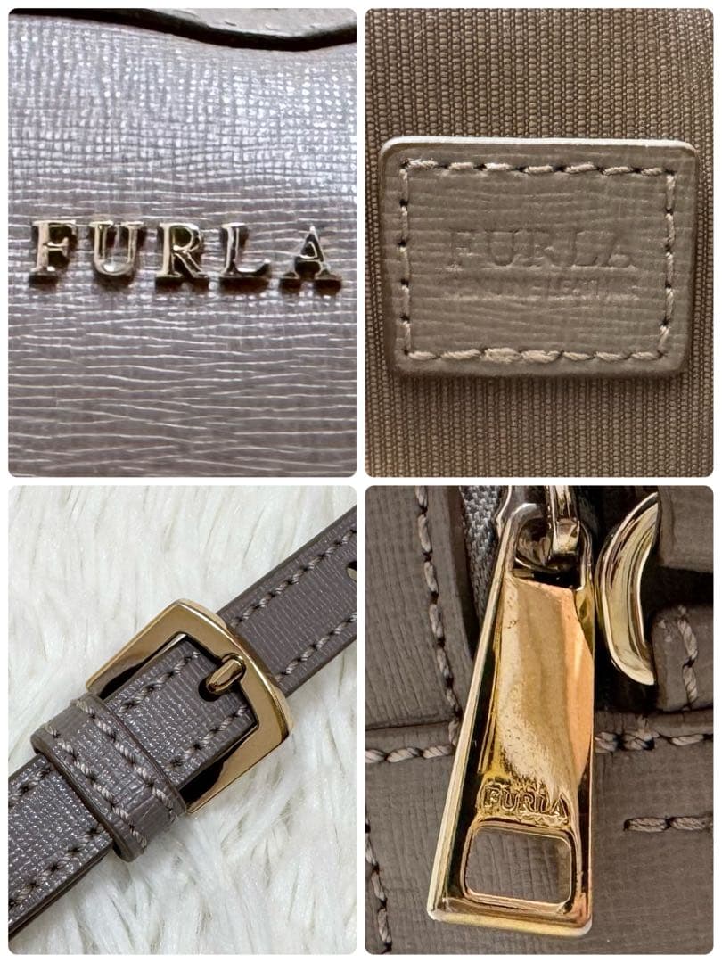 ✨保証書付き✨フルラ リリー カメラバック 斜めがけ レザー グレージュ