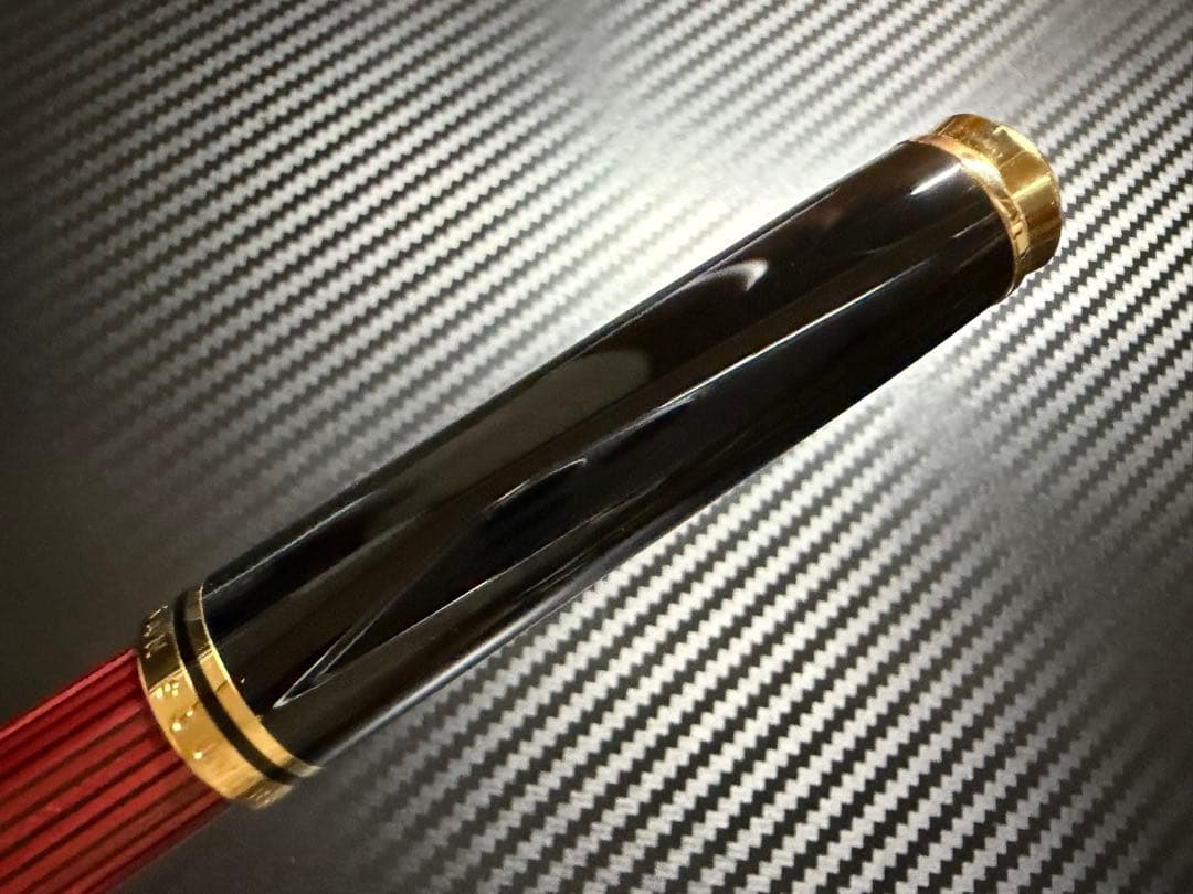 未使用に近い ペリカン スーベーレーン M800 赤縞 F 細字 万年筆