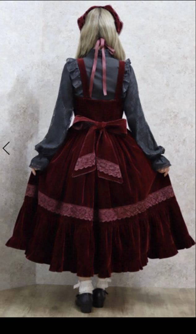 axes femme kawaiiベルベットドールジャンスカ（ワイン）