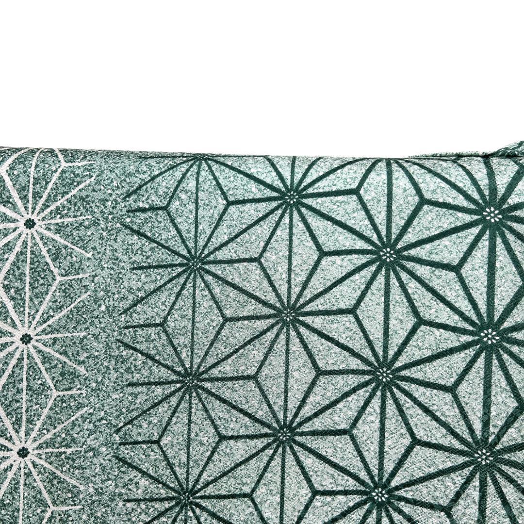 未着用　小紋　麻の葉　たたき染　縦縞　花紗綾形地紋　着物　115b d ms