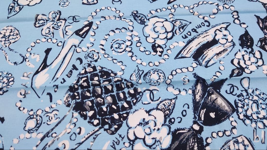 ★シャネル　CHANEL　コットン　ハンカチーフ　ミニスカーフ　ヴィンテージ
