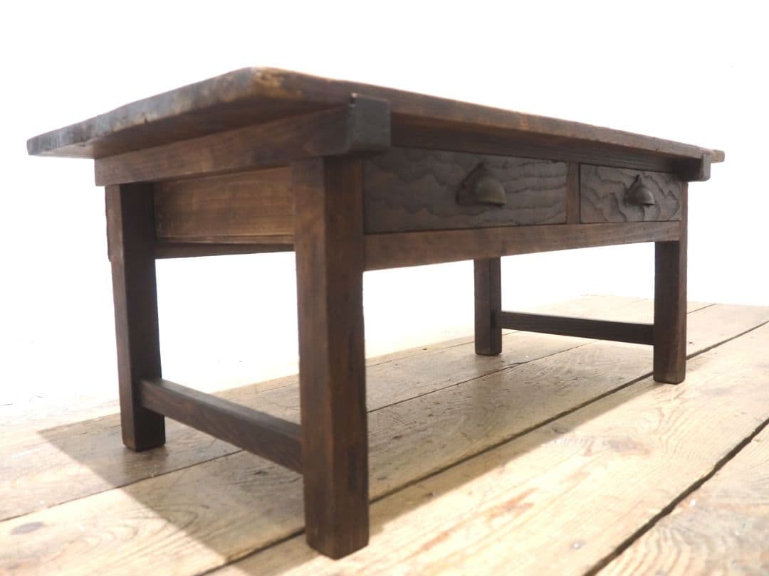 1258 アンティーク　文机　ローテーブル　収納ケース　陳列台　レトロ　古家具