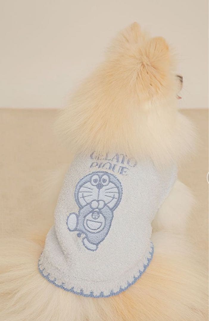 新品✨ジェラートピケ　ジェラピケ　犬服　猫服　ドラえもん　ベビモコプルオーバー
