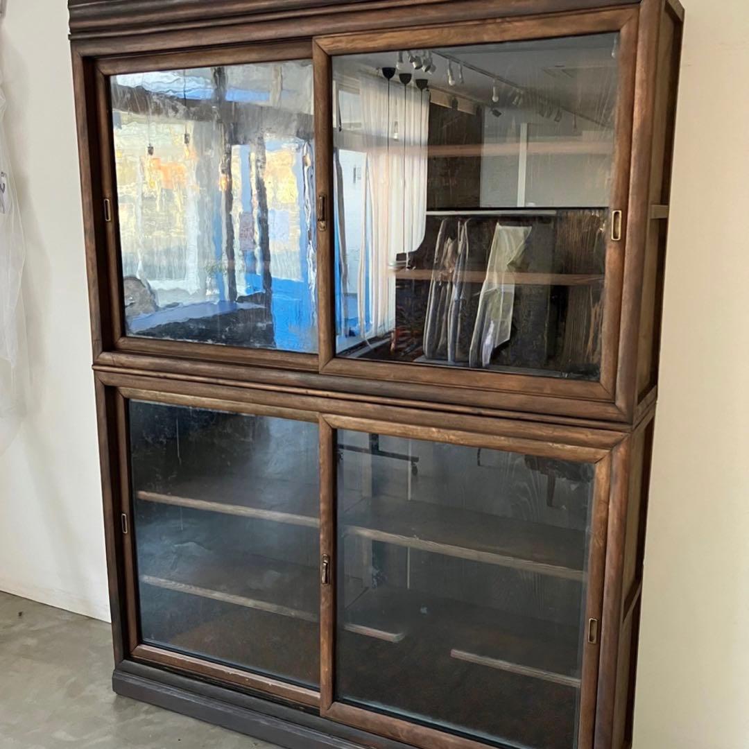 レトロ　ヴィンテージ　古家具　古民家　古道具　食器棚　シェルフ　ガラス棚
