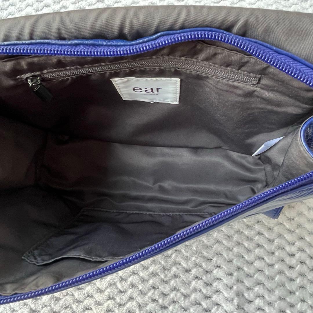 イアパピヨネ 柄ワイドテープショルダーバッグ ダルメシアン ボディバッグ ブルー