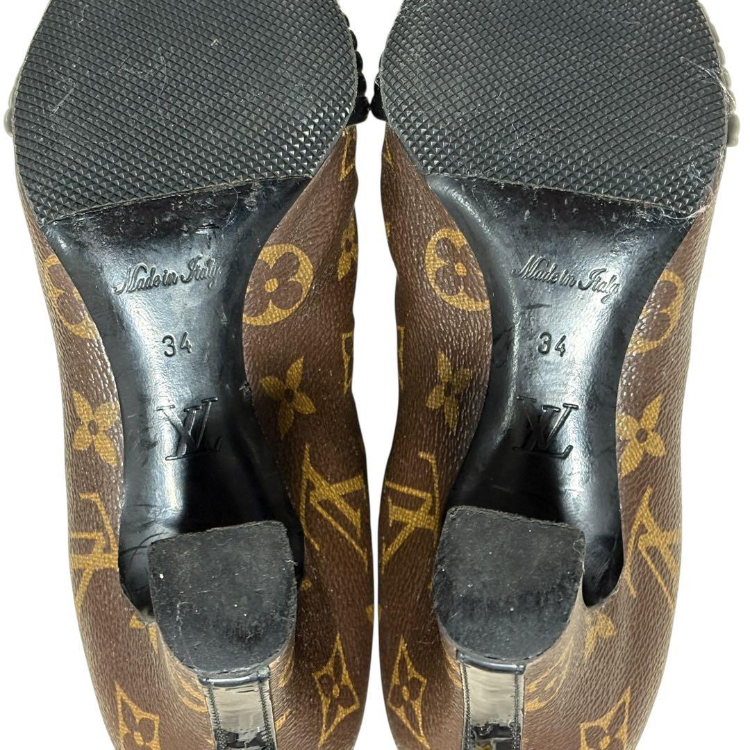 LOUIS VUITTONヴィトン モノグラム メッシュ サイドゴアブーツ 34