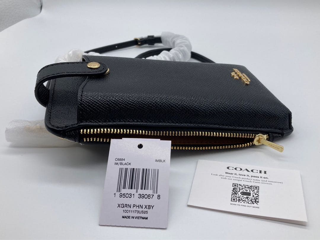 ［レア〕coachコーチ　スマホショルダー　クロスボディ　ブラック