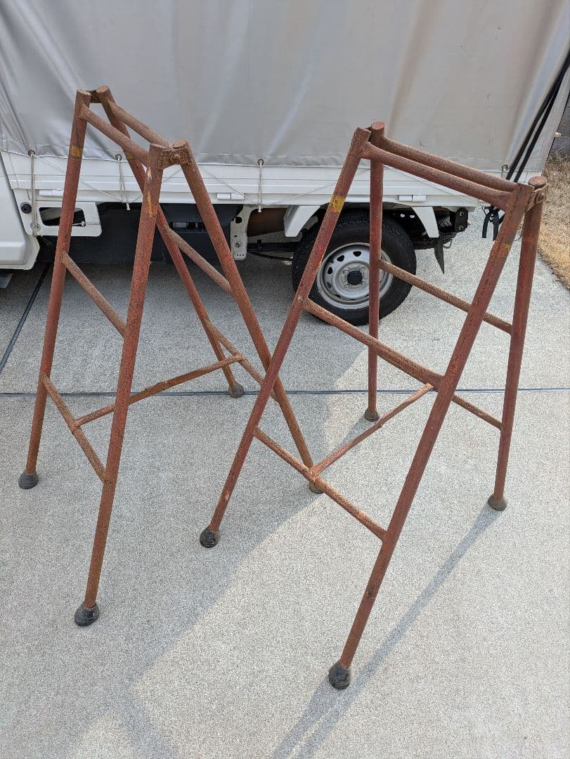 【DIY 棚などのインテリア等に】スチール脚立セット(送料込)