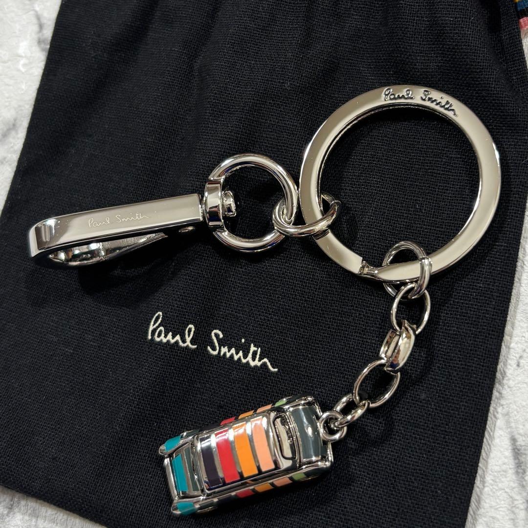 【美品】 Paul Smith ミニクーパー キーリング マルチストライプ