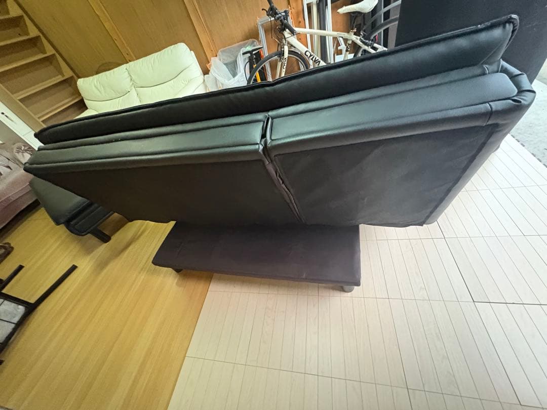 ニトリ　傷・汚れに強い合成皮革 ソファベッド(Nシールド ロック2 RC BK)