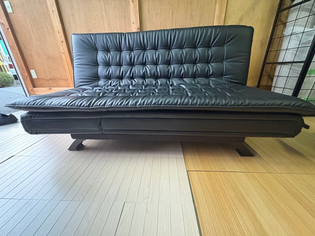 ニトリ　傷・汚れに強い合成皮革 ソファベッド(Nシールド ロック2 RC BK)