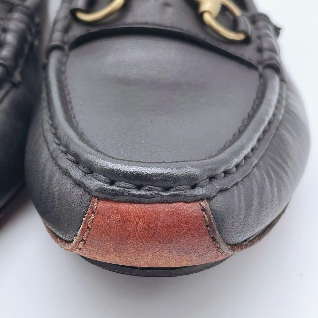 GUCCI ブラックレザー ホースビット ドライビングシューズ