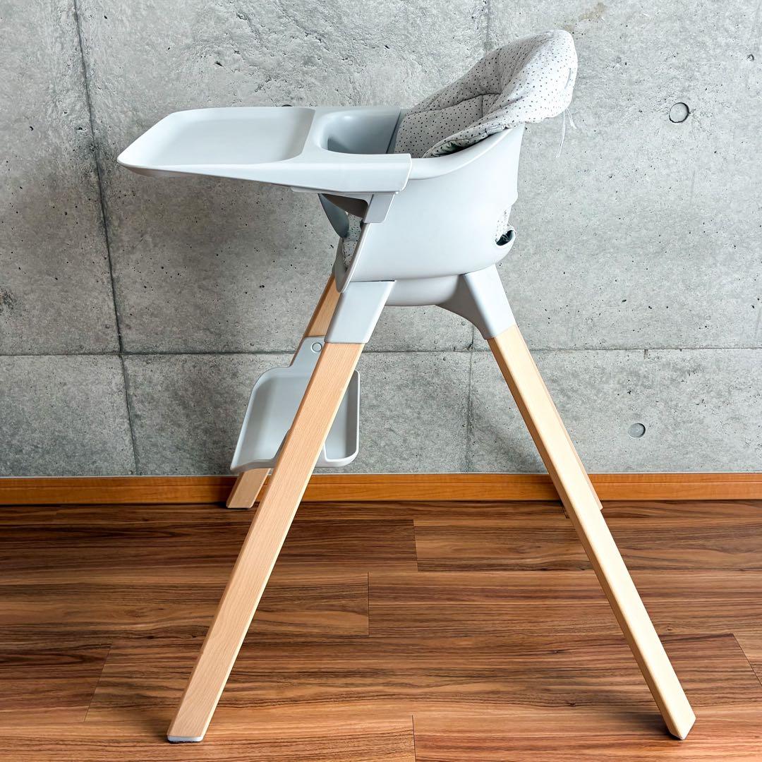 ストッケ　クリック　ハイチェア　グレー　クッション付