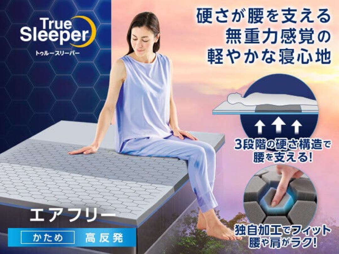 【最安値】　トゥルースリーパーエアフリー高反発マットレス