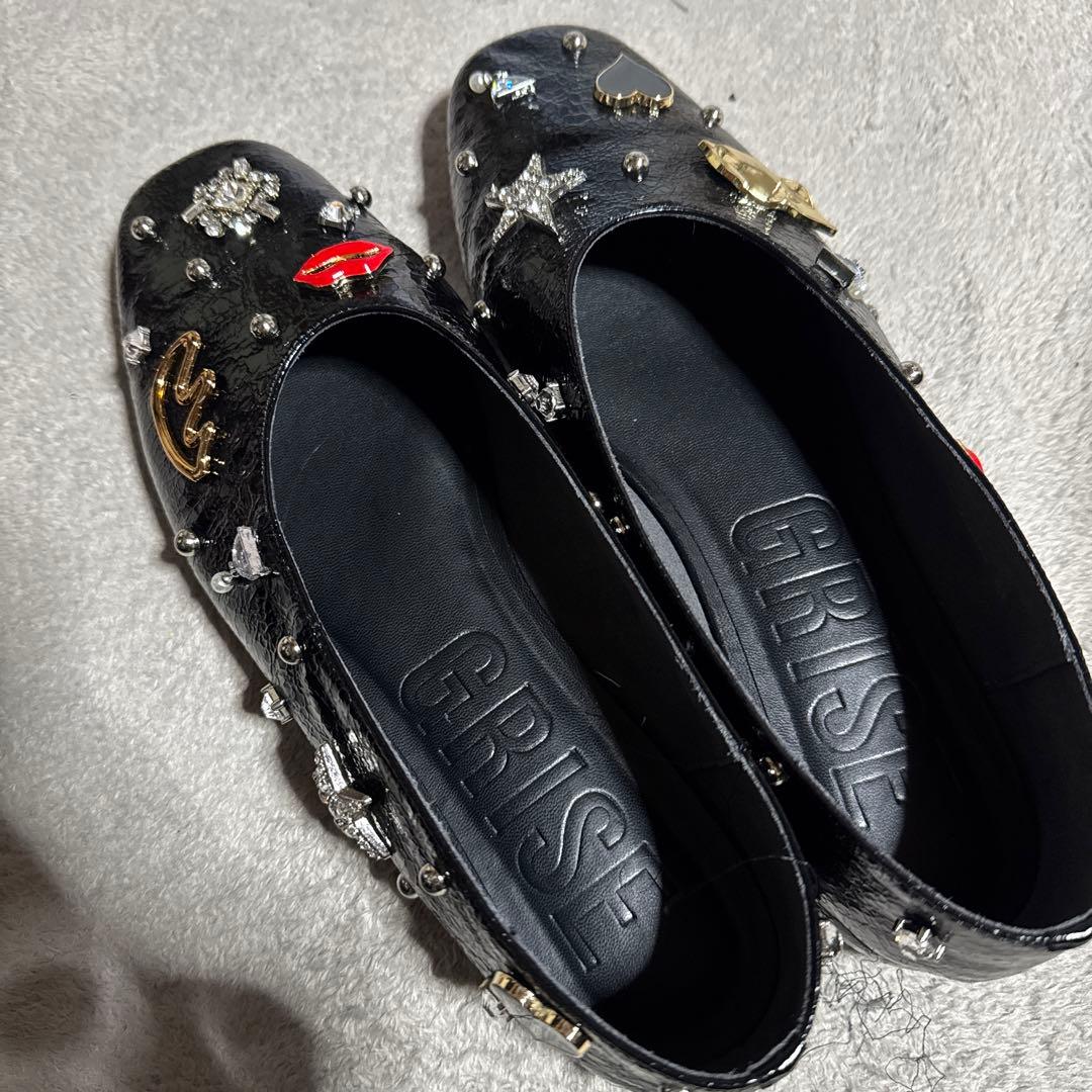 LE TALON GRISE レザーSURREALモチーフフラット