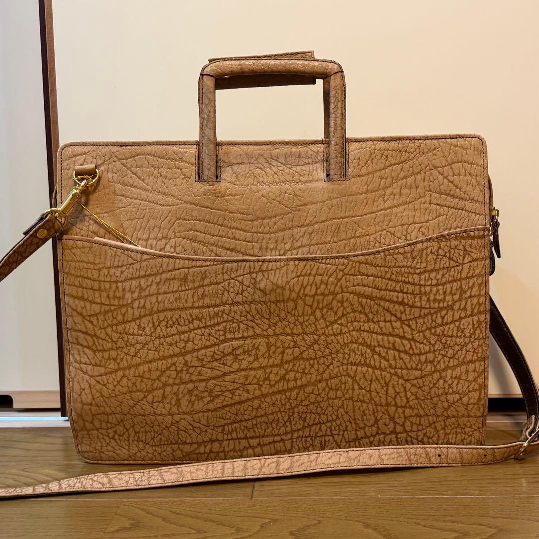 d*i様 新品 JRA バッファロー本革レザー ビジネスバッグ ベージュ