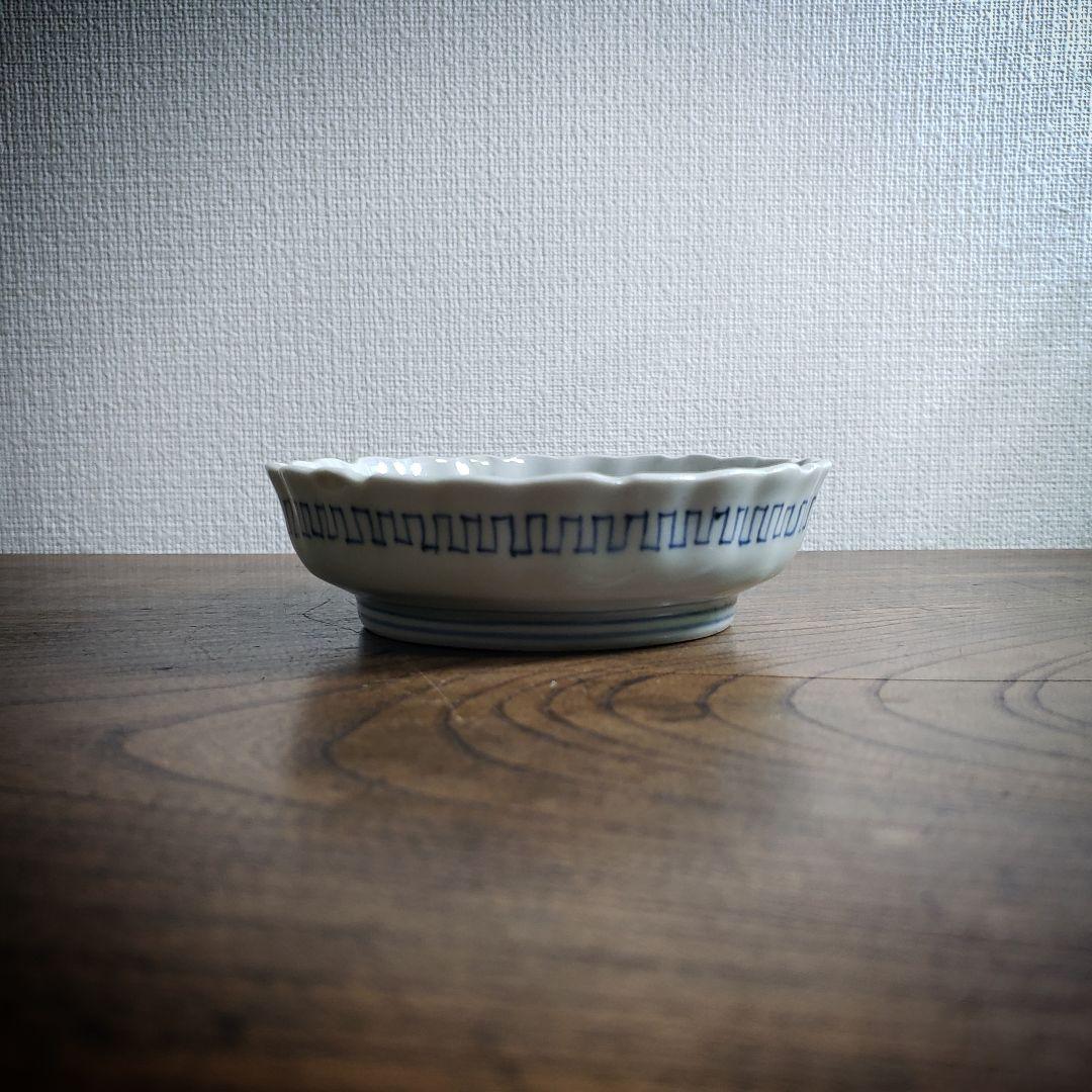 小皿　染付　花弁縁　丸窓　松竹梅　縁文　雷文　訳あり　明治　大正　古伊万里　ロ号