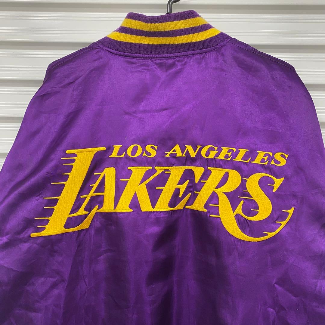 NBA LAKERS レイカーズ バーシティジャケット スタジャン パープル L