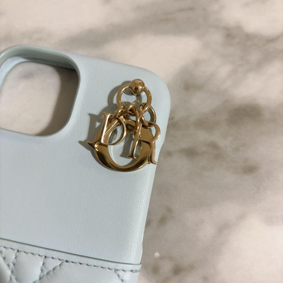 正規品 Dior レザー iPhone15ケース ライトブルー