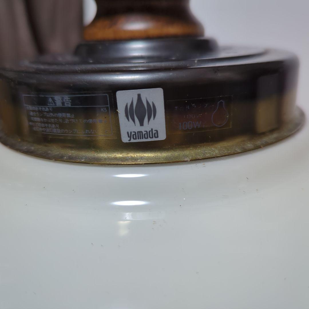 （昭和レトロ商品）山田照明 フラワーモチーフペンダントライト （ガラスシェード）