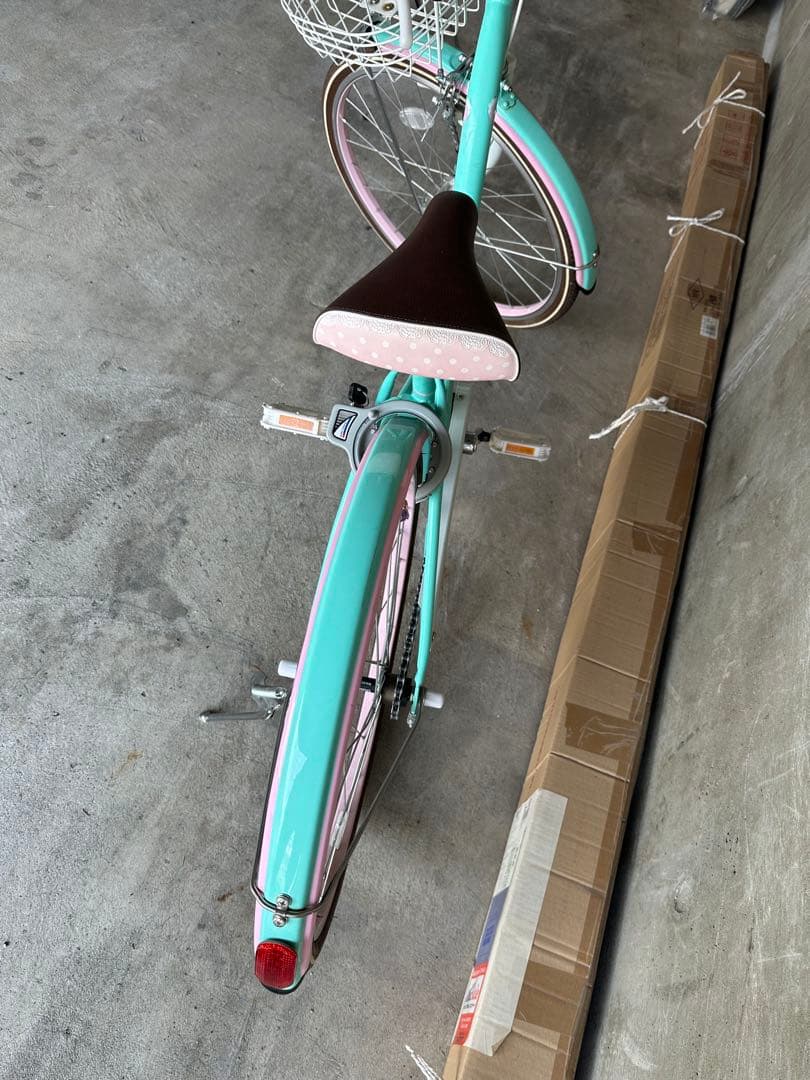 超美品 自転車 22インチ 女の子 ミントグリーン