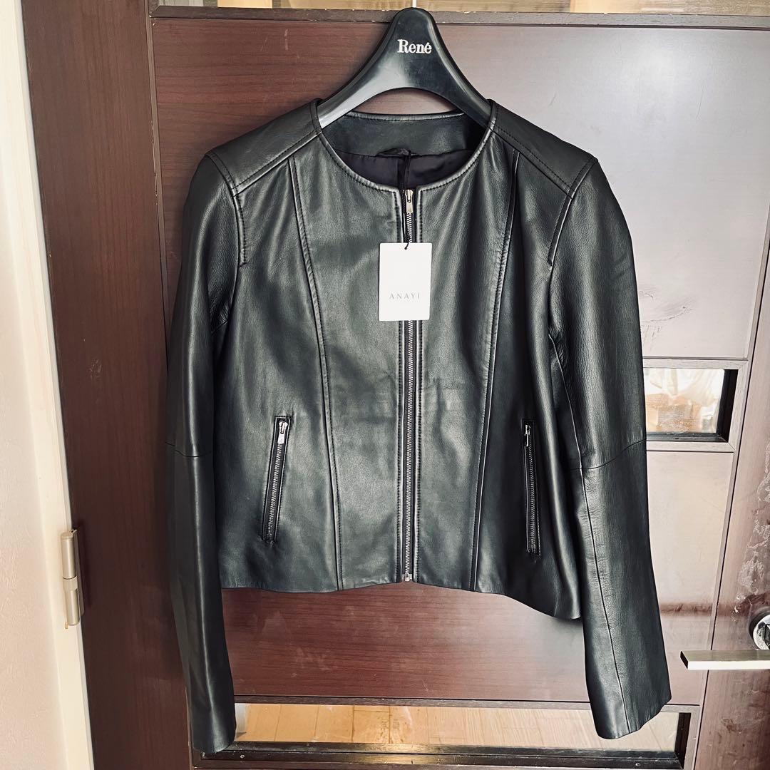 新品☆ ANAYI ラムレザーファスナー　ジャケット/セオリー、23区、ロペ