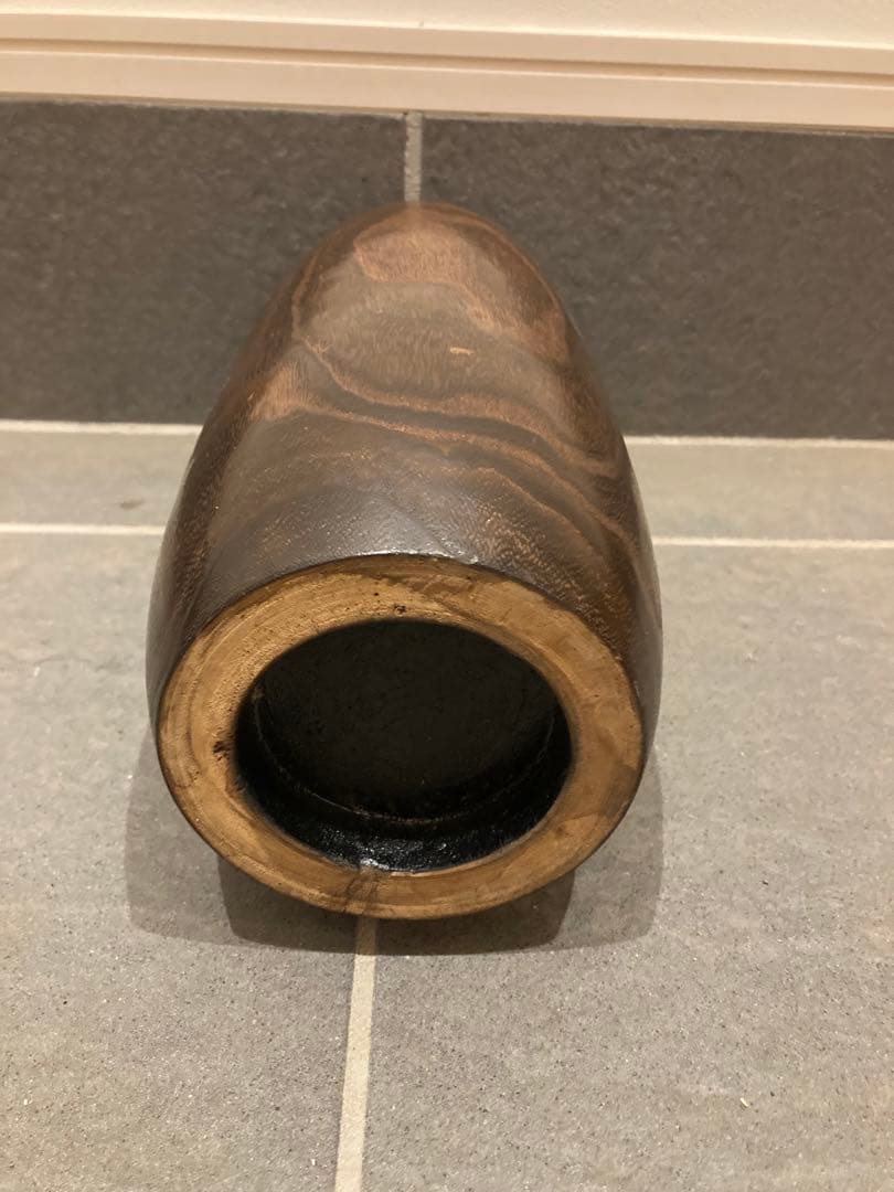 花瓶　木　レトロ　インテリア　小物　置物　花　フラワー　彫り