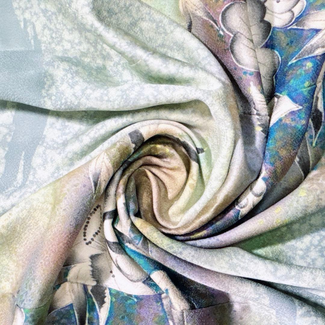 A130愛華 着物 訪問着　作者物　落款あり　辻ヶ花　正絹　美品